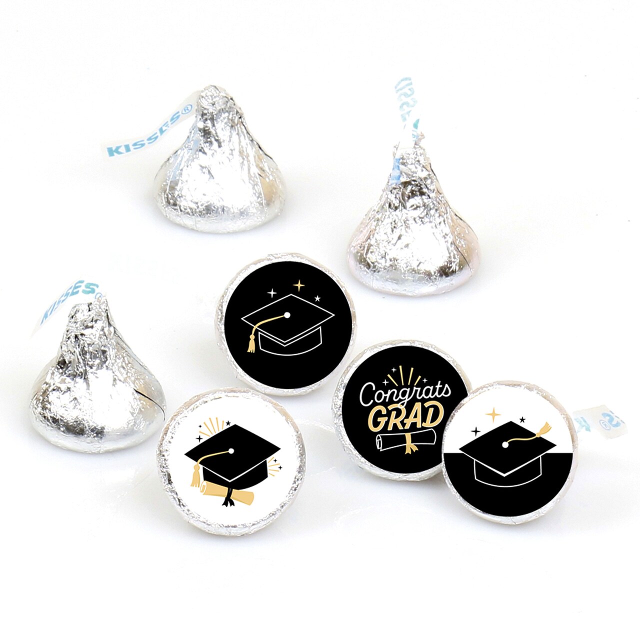 Big Dot of Happiness Hello College Graduation Party Round Candy Sticker Favors - Labels Fits Chocolate Candy (1 Sheet of 108)